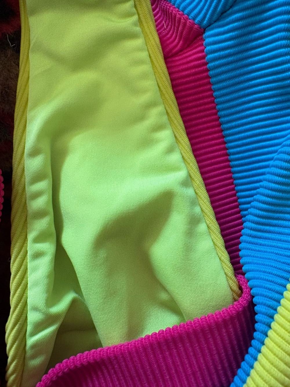 Beach Riot Heidi Two-Piece Bikini neon yellow Pink Aqua size large - Picture 6 of 10